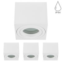 IP44 LED Bad Aufbaustrahler 4er Set | Weiß Matt...