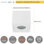 IP44 LED Bad Aufbaustrahler 4er Set | Weiß Matt Eckig Aluminium | 230V Aufputz Deckenspots Flach 65mm 80x80mm