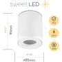 LED Aufbauspot GU10 IP44 4er Set | rund weiß Bad Deckenstrahler