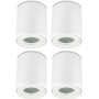 LED Aufbauspot GU10 IP44 4er Set | rund weiß Bad Deckenstrahler