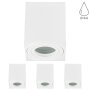 LED Aufbaustrahler GU10 IP44 4er Set weiß | Spots eckig Bad