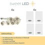 LED Aufbaustrahler GU10 IP44 4er Set weiß | Spots eckig Bad