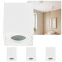 LED Aufbaustrahler GU10 IP44 4er Set weiß | Spots eckig Bad