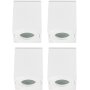 LED Aufbaustrahler GU10 IP44 4er Set weiß | Spots eckig Bad