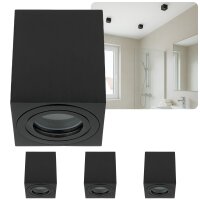 IP44 GU10 LED Aufbaustrahler Bad - 230V Spots Eckig...