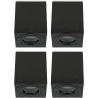 IP44 GU10 LED Aufbaustrahler Bad - 230V Spots Eckig Aluminium Schwarz gebürstet | 4er Set (Ohne Leuchtmittel)