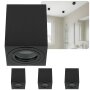 LED Deckenstrahler GU10 IP44 4er Set schwarz | Aufbauspots eckig
