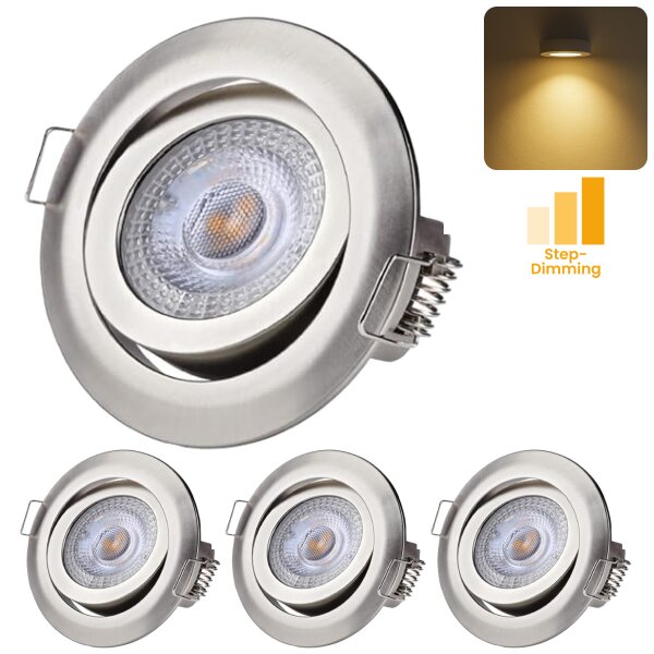 LED Einbaustrahler 3er Set 5W 3-Step Dimmbar | Warmweiß Spots