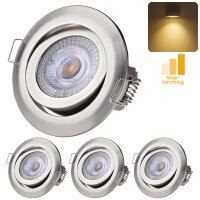 LED Einbaustrahler 3-Step Dimmbar | 3er Set Chrom 5W...