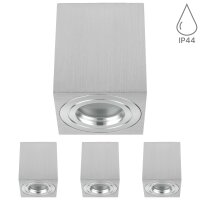 Deckenspots LED Bad IP44 - 4er Set Aufbauspot Alu...