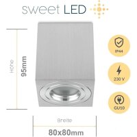 IP44 GU10 LED Aufbaustrahler Eckig  Badezimmer...