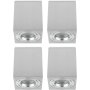 IP44 GU10 LED Aufbaustrahler Eckig  Badezimmer Deckenspots 230V | Aluminium Gebürstet 4er Set