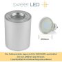 LED Aufbauspot GU10 4er Set IP44 Alu | rund 230V Bad