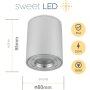 IP44 GU10 LED Aufbaustrahler Bad – Silber Gebürstet Aluminium | 4er Set Aufbauspots