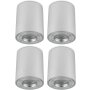 IP44 GU10 LED Aufbaustrahler Bad – Silber Gebürstet Aluminium | 4er Set Aufbauspots