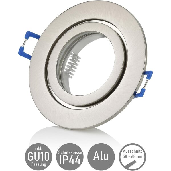 LED Einbaustrahler IP44 Chrom | GU10 7W Warmweiß Bad Spot