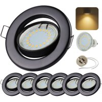 LED Einbaustrahler GU10 | LED Einbauspots 230V 6er Set 5W...