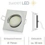 LED Einbaustrahler 3,5W 230V 3000K Warmweiß | 4er Set Eckig Chrom