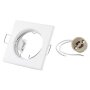 GU10 LED Einbaurahmen Eckig Weiß | Gehäuse Alu 230V Flach Ø55mm