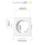 GU10 LED Einbaurahmen Eckig Weiß | Gehäuse Alu 230V Flach Ø55mm