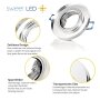Led Spots 230V - LED Einbaustrahler GU10 Flach Glas Transparent - Einbaurahmen ohne Leuchtmittel mit Klickverschluss - 25 mm Einbautiefe