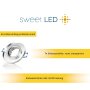 Led Spots 230V - LED Einbaustrahler GU10 Flach Glas Transparent - Einbaurahmen ohne Leuchtmittel mit Klickverschluss - 25 mm Einbautiefe