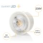 Keramik LED Modul 230V | 5W 320lm Warmweiß flach Ø50mm