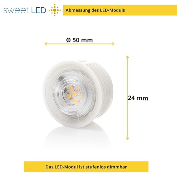 LED Modul Dimmbar 3000K | 5W Spot 230V Warmweiß 50mm Leuchtmittel