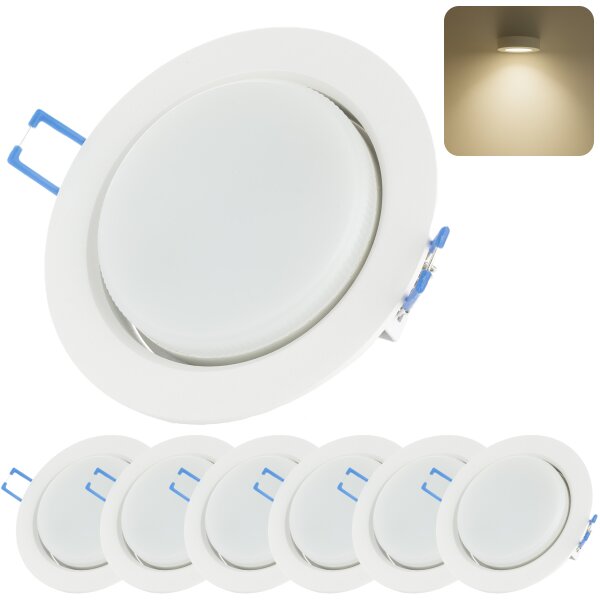 LED Einbaustrahler GX53 230V 8W | 6er Set Decken Spots 4000K Weiß