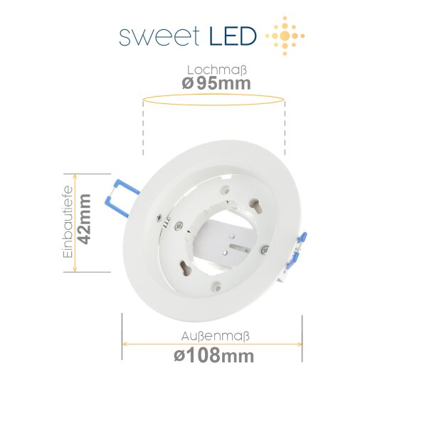 LED Einbaustrahler GX53 230V 8W | 6er Set Decken Spots 4000K Weiß