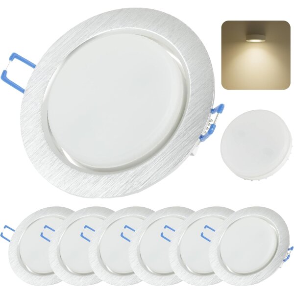 LED Einbaustrahler GX53 8,2W 230V 4000K Neutralweiß | 6er Set Alu