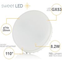 Schwarz Alu GX53 Einbaustrahler 6er Set | NW 8,2W 230V...