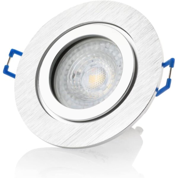 LED Einbaustrahler Bad IP44 | Warmweiß Dimmbar 7W Silber 3er Set