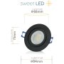 LED Einbaustrahler Bad IP44 | Spots Dimmbar 7W Schwarz 3er Set