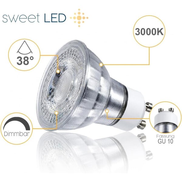LED Einbaustrahler IP44 Dimmbar | Spot 3er Set GU10 7W 3000K Weiß