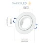 LED Einbaustrahler IP44 Bad Dimmbar 6er Set | Warmweiß 7W | Weiß Matt Alu Spot 230V Ø 68mm