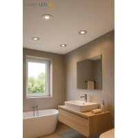 LED Einbaustrahler Bad IP44 | Dimmbar 7W Chrom 3er Set...