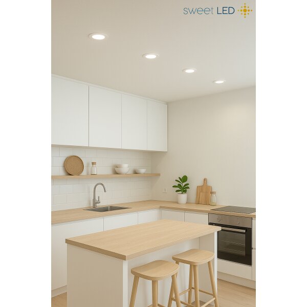 LED Einbaustrahler GX53 230V 8W 4000K | 3er Set Decken Spots