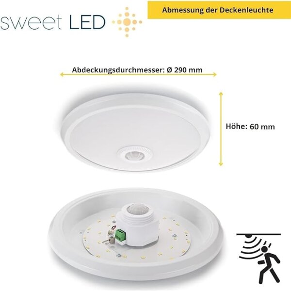 Sensor Deckenleuchte 12W LED