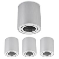 LED Aufbauspot GU10 4er Set | Alu rund schwenkbar...