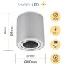 LED Aufbauspot GU10 4er Set | Alu rund schwenkbar Aufbaustrahler