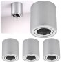 LED Aufbauspot GU10 4er Set | Alu rund schwenkbar Aufbaustrahler