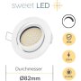 LED Einbaustrahler 5W 230V Dimmbar | 6er Set 3000K Warmweiß Weiß
