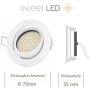 LED Einbaustrahler 5W 230V Dimmbar | 6er Set 3000K Warmweiß Weiß