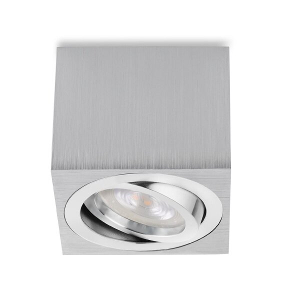 Aufbaustrahler flach eckig silber IP20 5 Watt 3000K dimmbar LED