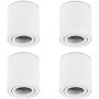 IP20 GU10 LED Aufbaustrahler Rund Aluminium Weiß Matt 230V | 4er Sparpack (Ohne Leuchtmittel)