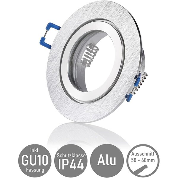 LED Einbaustrahler 5W 230V IP44 | 12er Set GU10 3000K Warmweiß