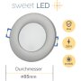 LED Einbauspots 6,5W 230V IP44 Dimmbar | 5er Set 6500K Kaltweiß