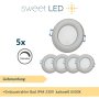LED Einbauspots 6,5W 230V IP44 Dimmbar | 5er Set 6500K Kaltweiß