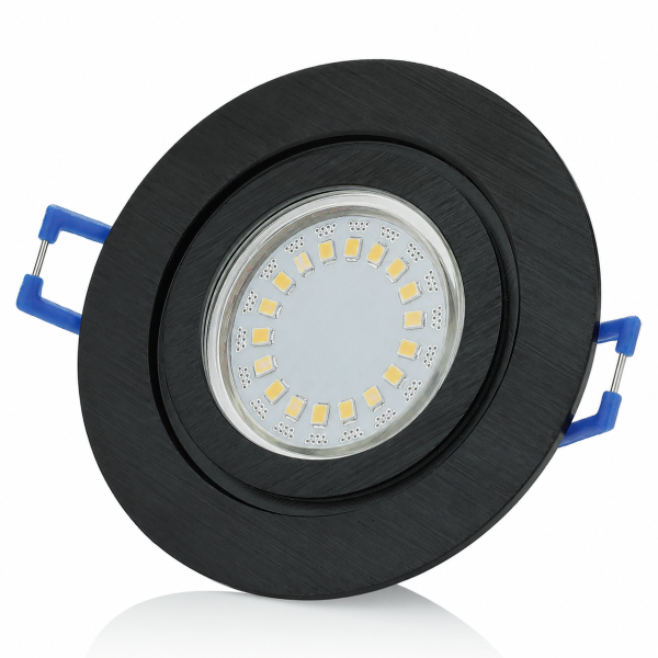 LED Einbaustrahler Bad IP44 - GU10 LED Spots 5W 12er Set - Deckenstrahler in Schwarz